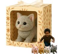 Mes Jouets de Chat réalistes, Kitten Robot en Peluche AI - apportez Une Joie et Chaleur sans Fin, 2025 Nouveau Jouet pour Chats réalistes avec promenades, miaules et remuements de Queue Gray