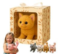 Mes Jouets de Chat réalistes, Kitten Robot Smart, apporte Une Joie et Une Chaleur sans Fin, se déplacent comme Un Vrai Chat, Marche, miaule et remue la Queue Yellow