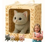 Mes Jouets réalistes pour Chats - Robot Chat Intelligent Kit robotisé Qui se comporte comme Un Vrai Chaton, Chat Robot interactif en Peluche pour Adultes Qui Marche, miaule et remue la Queue Gray