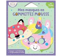 Mes Masques En Gommettes Mousse - 7 Masques + Du Fil Élastique + 120 Gommettes En Mousse