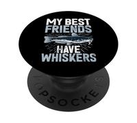 Mes Meilleurs Amis Ont des Moustaches et du Poisson-Chat PopSockets PopGrip Adhésif