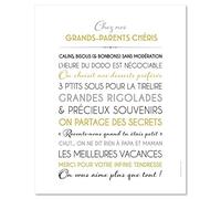 Mes Mots Déco POST-GDP-4050-001 Poster chez nos Grands-Parents Chéris Papier Blanc 50 x 40 x 1 cm
