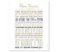 Mes Mots Déco POST-NOU-4050-001 Chère Nounou Décoration Murale Toile Blanc 40 x 50 x 1 cm