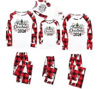 Mes Passées - Pyjama Noël Famille Hiver Chaud Manches Longues pour Femme Rouge - Ensemble Enfant Cotton 2025 Assorti
