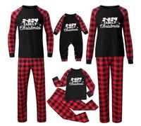 Mes Passées - Pyjama Noël Famille Hiver Chaud Manches Longues Rouge - Ensemble Assorti Couple Enfant Cotton 2025