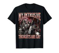 Mes pensées intrusives sont gay drôle squelette dur meme T-Shirt