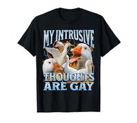 Mes pensées intrusives sont gay Funny Goose Meme Bootleg Y2K T-Shirt