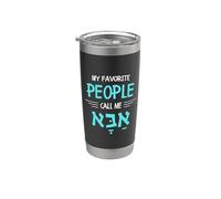 Mes personnes préférées m'appellent Abba Hebrew Dad Hanukkah Gobelet isotherme en acier inoxydable double paroi