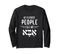 Mes Personnes préférées m'appellent Abba Hebrew Dad Hanukkah Manche Longue