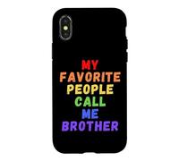 Mes Personnes préférées m'appellent Brother Bro Bruh Men Man Rainbow Coque pour iPhone X/XS