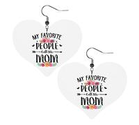 Mes personnes préférées m'appellent maman boucles d'oreilles en cuir pour femmes pendantes boucle d'oreille goutte pendentif coeur avec crochet cadeaux pour fille adulte