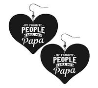 Mes personnes préférées m'appellent papa boucles d'oreilles en cuir pour femmes boucles d'oreilles pendantes goutte coeur pendentif avec crochet cadeaux pour fille adulte