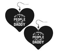 Mes personnes préférées m'appellent papa boucles d'oreilles en cuir pour femmes boucles d'oreilles pendantes goutte coeur pendentif avec crochet cadeaux pour fille adulte