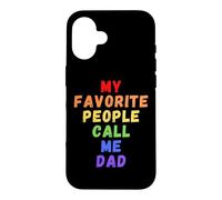 Mes Personnes préférées m'appellent Papa Men Man Funny Rainbow Daddy Coque pour iPhone 16