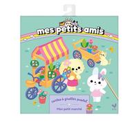 Mes petits amis - Cartes à gratter pastel Mon petit marché - pochette avec accessoires - - Clémentine Dérodit - Deux Coqs D'or - Jeux livres objets