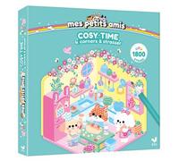 Mes Petits amis - Cosy time - 4 décors à strasser - Clémentine Dérodit - Deux Coqs D'or - Coffret - Jeux livres objets