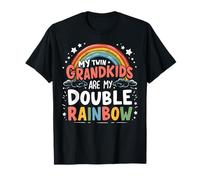 Mes petits-enfants jumeaux sont ma grand-mère jumelle double arc-en-ciel T-Shirt