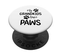 Mes petits-enfants ont des pattes, un chien drôle, un chat, une grand-mère, une grand-mère PopSockets PopGrip Adhésif