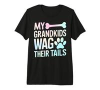 Mes Petits-Enfants remuent la Queue avec Leur Chien et Leur Grand-mère T-Shirt Haut de Gamme