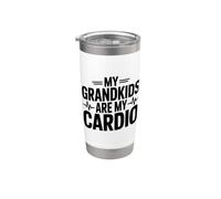 Mes petits-enfants sont mon cardio amusant pour les grands-parents Gobelet isotherme en acier inoxydable double paroi