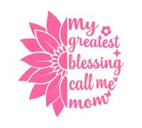 mes plus grandes bénédictions appelle-moi maman fête des mères maman maternité typographique Stickers gravés 42x42.4cm N'abîme pas le mur Rose