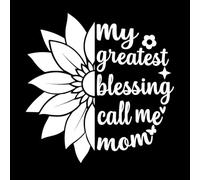 mes plus grandes bénédictions appelle-moi maman fête des mères maman maternité typographique Stickers muraux 42x42.4cm Décoration de magasin Blanc