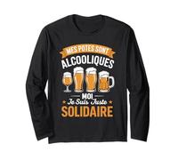 Mes Potes sont Alcooliques Beauf Bière Drôle Alcool Humour Manche Longue