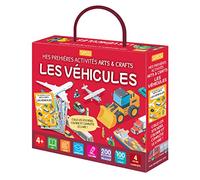 Mes premières activités arts & crafts. Les véhicules Colle les stickers, colorie et complète le livre ! - Irena Trevisan - Sassi - Coffret - Document jeunesse