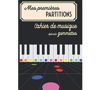 Mes premières partitions: Cahier de musique pour gommettes de 1 cm