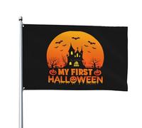 Mes premiers drapeaux d'Halloween 4x6 FT Bannière extérieure pour l'extérieur Drapeau longue durée Polyester avec 2 œillets en laiton Drapeaux de décoration de pelouse de patio