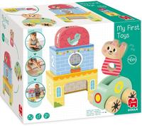 Mes Premiers Jeux-My First Toy-Apprentissage Progressif-3 Jeux En 1-Hochet,Voiture Et Bloc De Construction-Favorise L'Éveil Sensoriel-Développe La Motricité-Dès 6 Mois