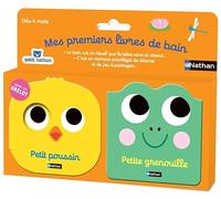 Mes premiers livres de bain - Petit poussin et Petite grenouille - Coffret de 2 livres avec pouet - dès 4 mois