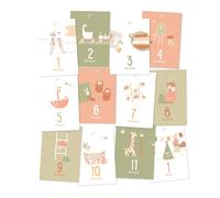 Mes premiers mois - cartes souvenirs vert et rose, instants magique TU