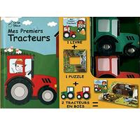 Mes premiers tracteurs: Avec 1 puzzle + 2 tracteurs en bois