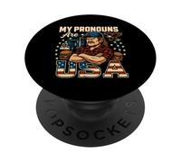 Mes pronoms sont américains drôles PopSockets PopGrip Adhésif