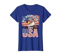 Mes pronoms sont USA - Drapeau américain et Aigle T-Shirt, Femme, Bleu Royal, 3XL