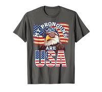 Mes pronoms sont USA - Drapeau américain et Aigle T-Shirt, Homme, Asphalte, M