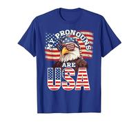 Mes pronoms sont USA - Drapeau américain et Aigle T-Shirt, Homme, Bleu Royal, XL