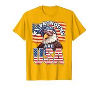 Mes pronoms sont USA - Drapeau américain et Aigle T-Shirt, Homme, Doré Vif, M