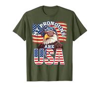 Mes pronoms sont USA - Drapeau américain et Aigle T-Shirt, Homme, Olive, L