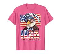 Mes pronoms sont USA - Drapeau américain et Aigle T-Shirt, Homme, Rose Chiné, S