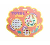 Auzou - Tatouages - Mes p'tits tattoos Total Look Sirène - Boucles d'oreilles, face strass