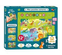 Collectif – Mes puzzles sonores – Les animaux – 3 puzzles 6 pièces – Coffret