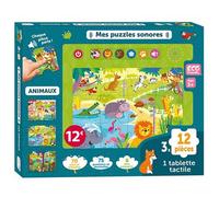 Mes puzzles sonores - Les animaux 3 puzzles 6 pieces - Collectif - 1 2 3 Soleil - Coffret - Jeux livres objets