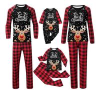 Mes Pyjama Noël Famille Hiver Chaud Manches Longues Rouge pour Femme Enfant Cotton 2025 Assorti Couple