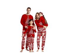 Mes Pyjama Noël Famille Hiver Chaud Manches Longues Rouge pour Femme Enfant Cotton 2025 Assorti Couple