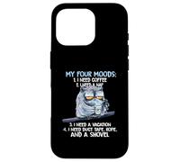 Mes quatre humeurs J'ai besoin de café J'ai besoin d'une sieste J'ai besoin de vacances Coque pour iPhone 16 Pro