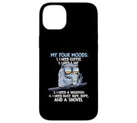 Mes quatre humeurs J'ai besoin de café J'ai besoin d'une sieste J'ai besoin de vacances Coque pour iPhone 14 Plus