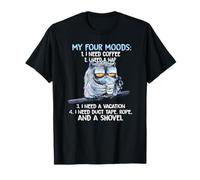 Mes quatre humeurs J'ai besoin de café J'ai besoin d'une sieste J'ai besoin de vacances T-Shirt