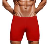 Mes Slip doux pour homme Short de sport respirant Couleur unie pour la vie quotidienne Cadeaux de Saint-Valentin, Rouge, XXL